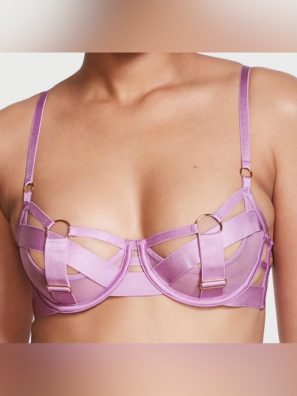 Victoria Secret Very Sexy Strappy Open Cup Demi Bra size 36c